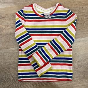 Hanna Andersson Ribbed Multi Color Long Sleeve Top